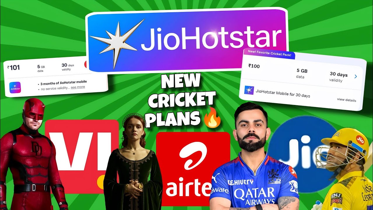 JioHotstar New IPL Plans For Airtel, VI & Jio🔥: 3 Months Subscription in ₹101, Jio Cricket 4K Offer