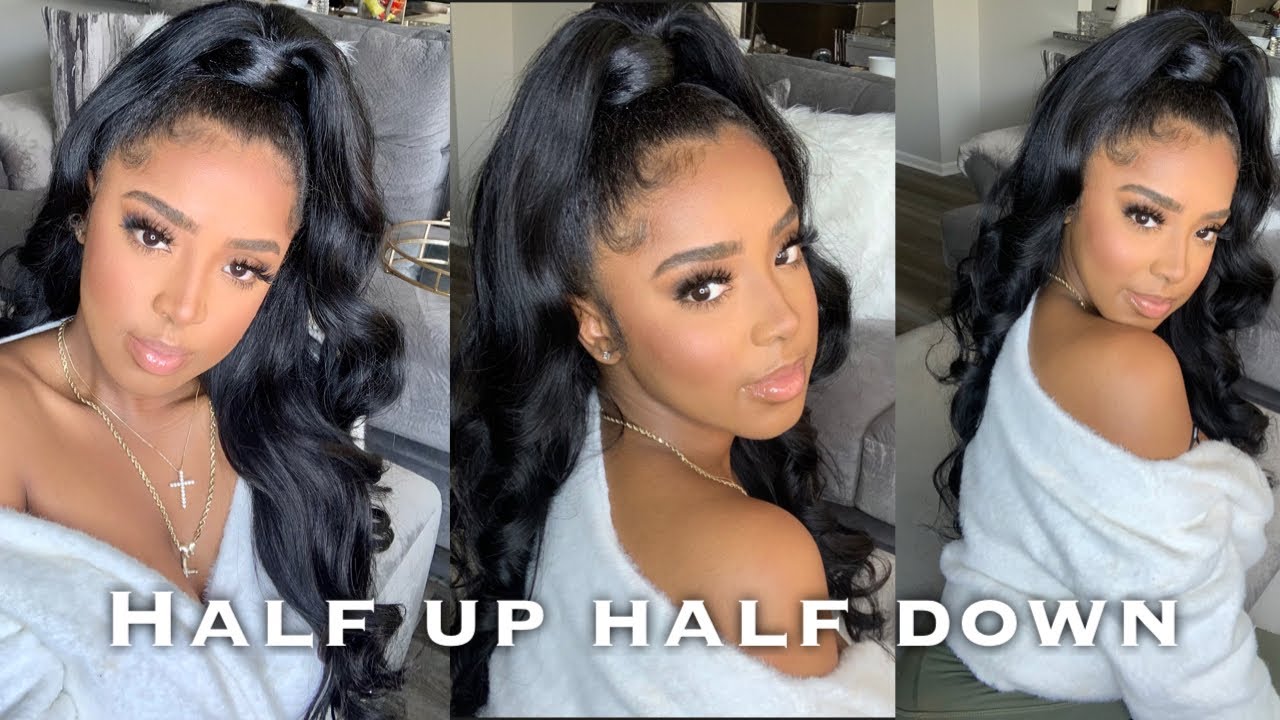 HOW TO: Easy Half Up Half Down Quick Weave Natural Hair