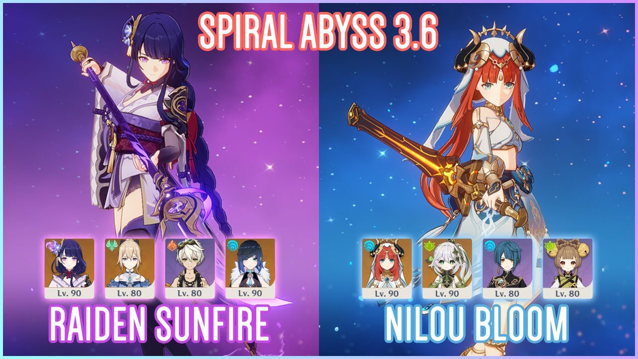 C2 Raiden Sunfire Overvape & C0 Nilou Bloom | NEW Spiral Abyss 3.6 | Genshin Impact