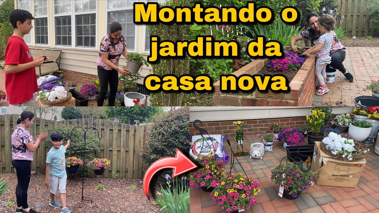Montando o jardim da casa nova com algumas decorações do dumpster dos estados unidos!🇺🇸🇺🇸