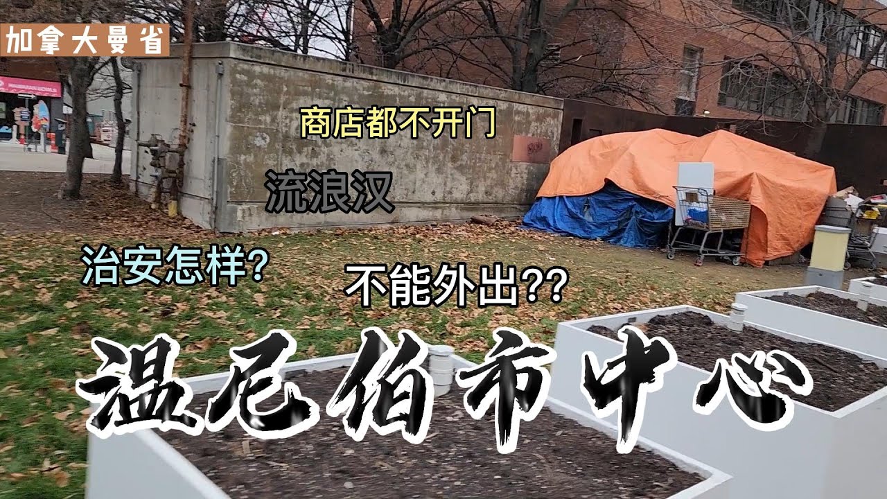 移民之城温尼伯能住人吗？带你逛市中心！途经流浪汉聚集地！