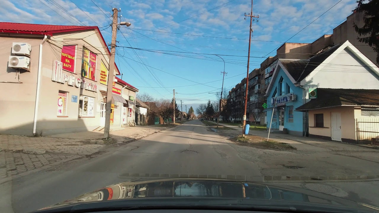 Города Закарпатья Город Чоп из окна автомобиля 4К video