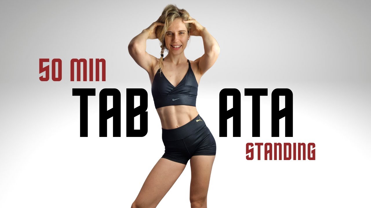 50 MINUTE CARDIO TABATA HIIT WORKOUT - 20/10 TIMER - NO REPEATS - FAT BURNING - ALL STANDING