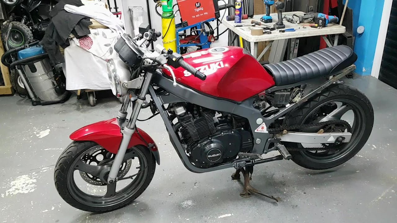 Сборка GS500 Scrambler: Часть 1. Разрезание заднего подрамника и пробная установка сиденья Scramb...