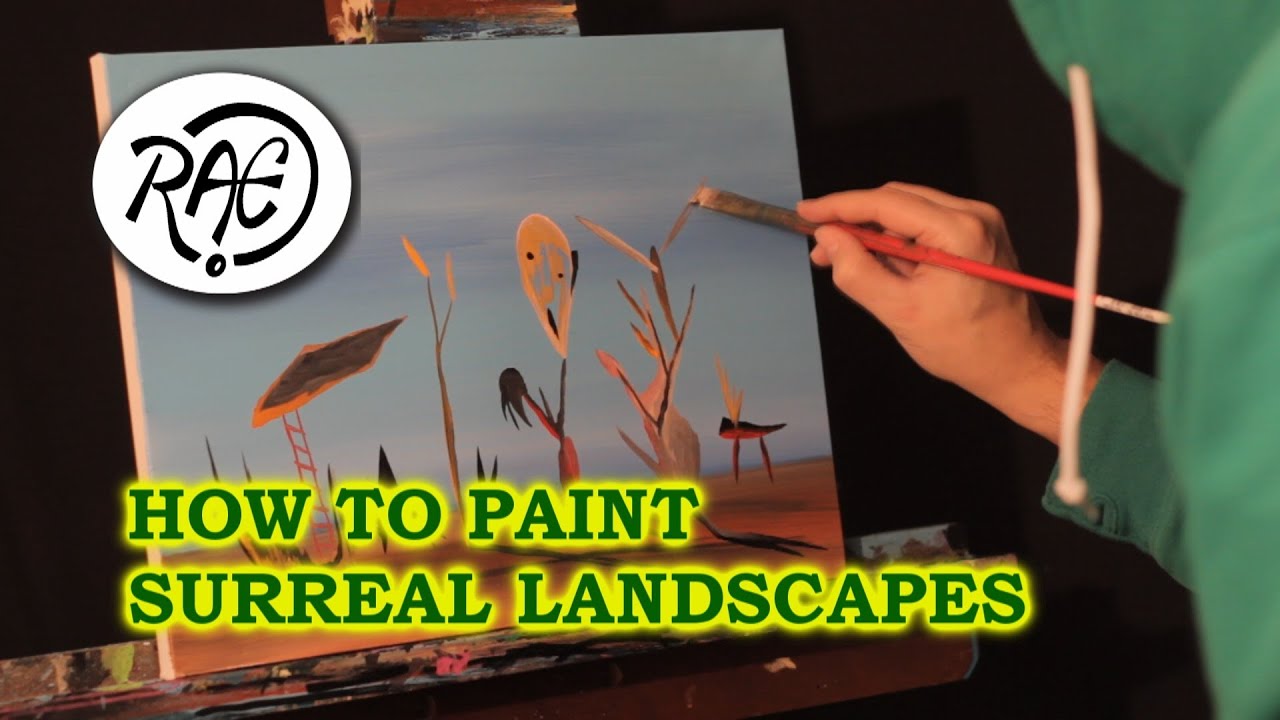 HOW TO PAINT A SURREAL LANDSCAPE using Acrylic Paints LIVE Painting with RAEART