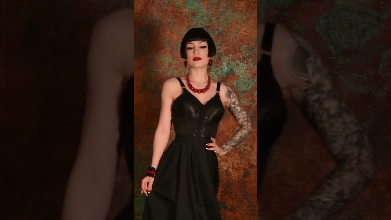 Lingerie as clothing by What Katie Did #vintageinspired #longline #blackdress #vintagestyle #retro