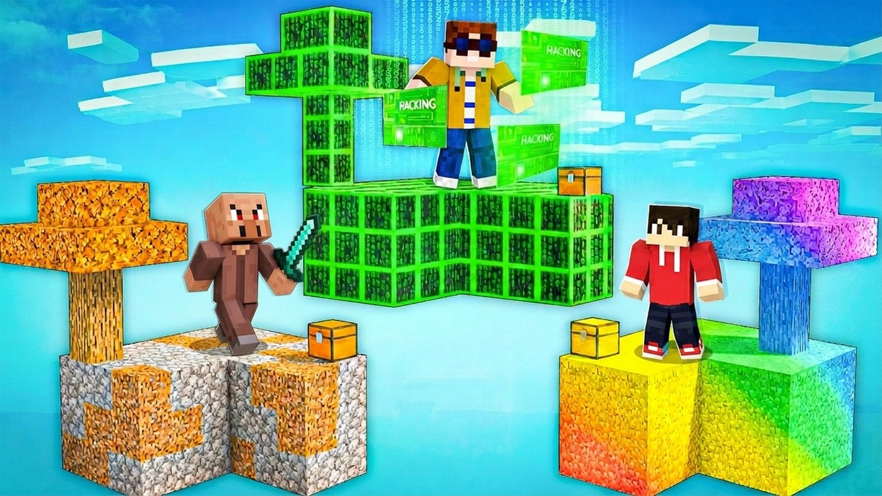 ARME INSEL vs. HACKER INSEL vs. AVARITIA SKYBLOCK KAMPF in Minecraft!