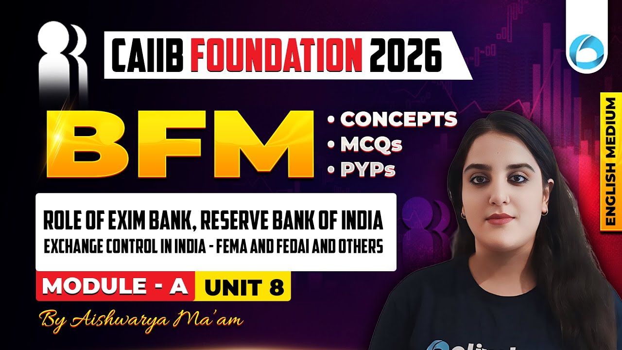 CAIIB BFM Module A Unit 8 | Role of EXIM Bank, Reserve Bank of India, Exchange Control in India