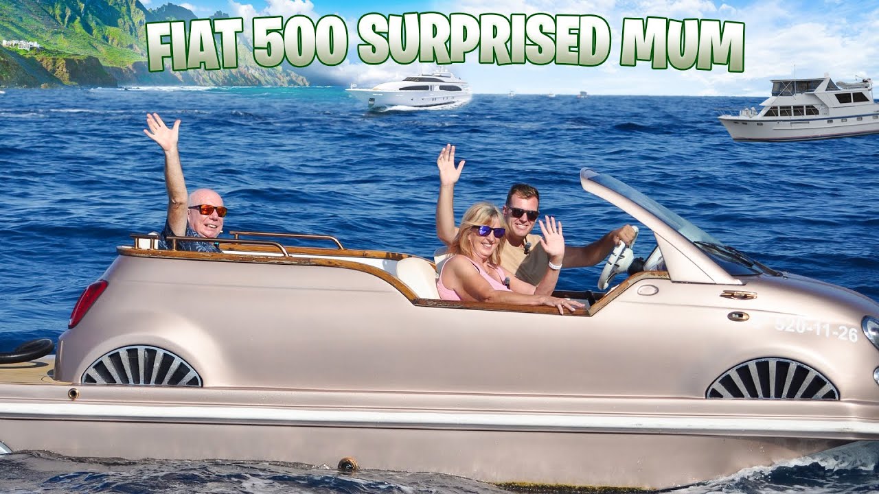 НОВАЯ ЛЮБИМАЯ экскурсия мамы на Тенерифе! 🇮🇨 Мы катались на ЛОДКЕ FIAT 500! 🚤😱