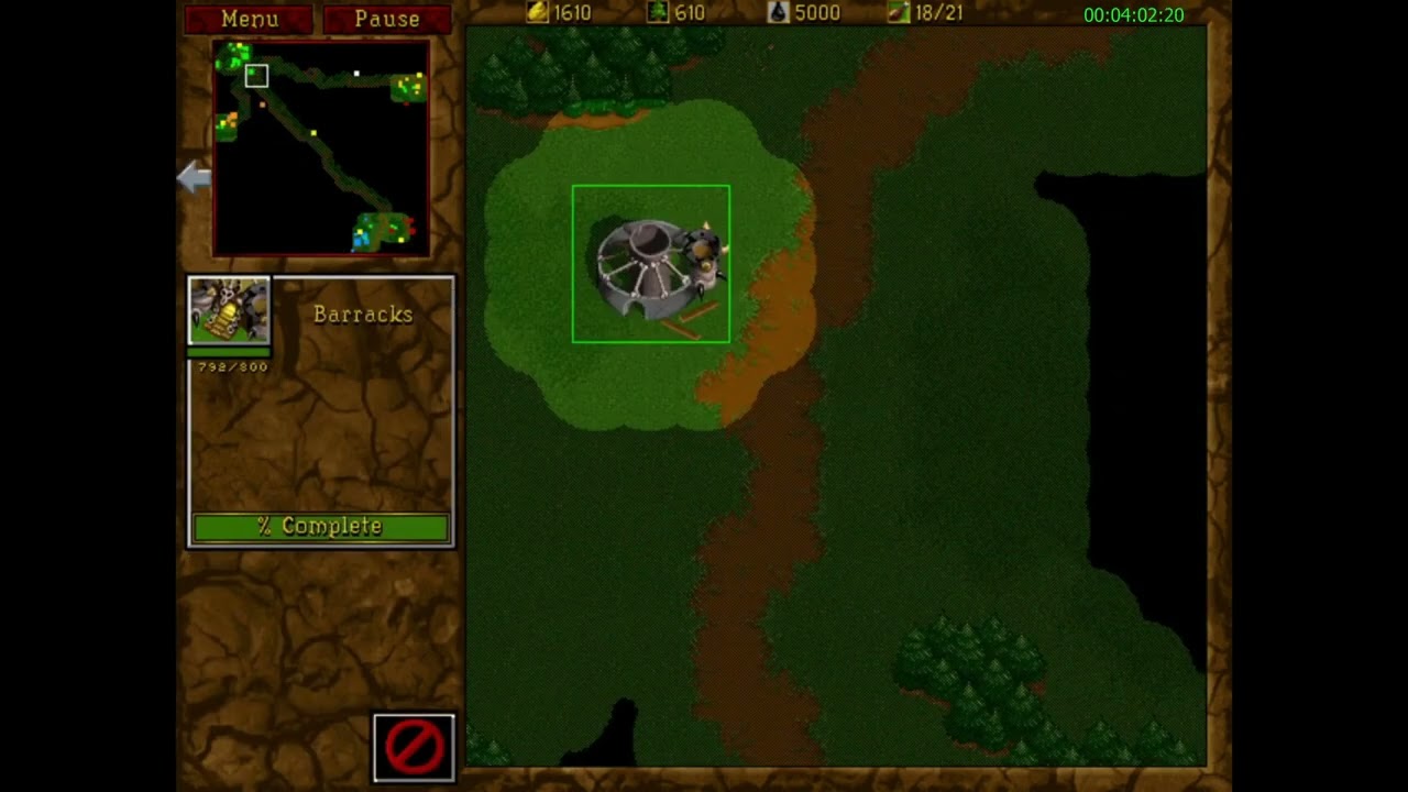 Warcraft2 Garden of War 1vs7 computers in 10:49