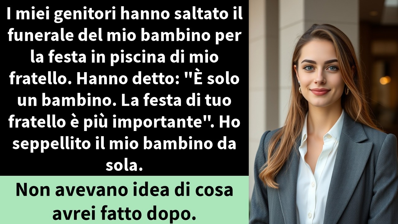 I miei genitori hanno saltato il funerale del mio bambino per la festa in piscina di mio fratello.