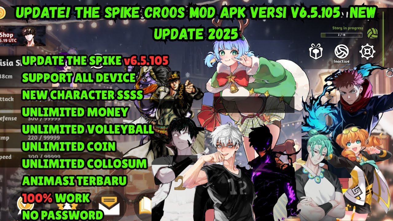 UPDATE! Download The Spike Cross v6.5.105 2025 MOD APK (Unlock All Characters, Money, Max Level)