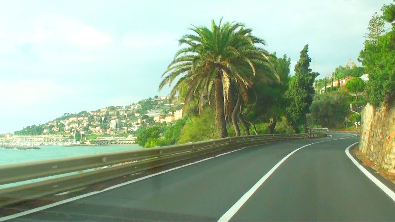 Driving from Imperia to Pietrabruna, Italy