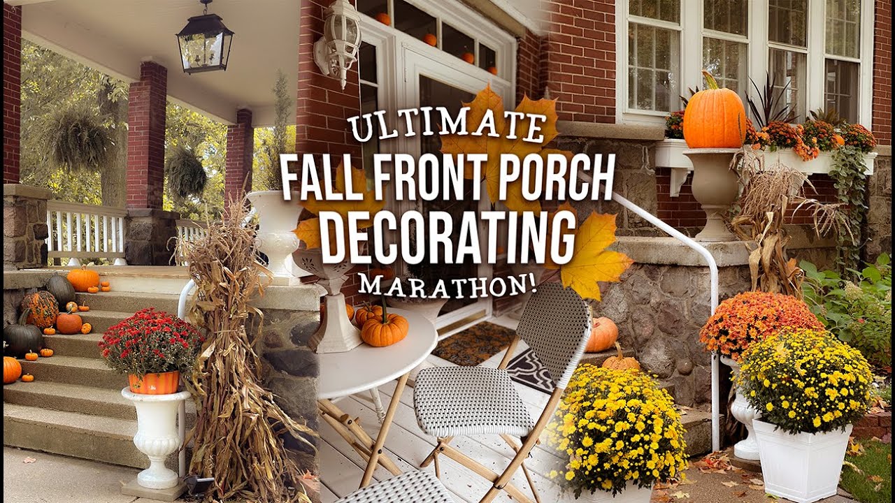 🍁Ultimate Front Porch Fall Decorating Marathon: Gorgeous Fall Porch Decorating Ideas!