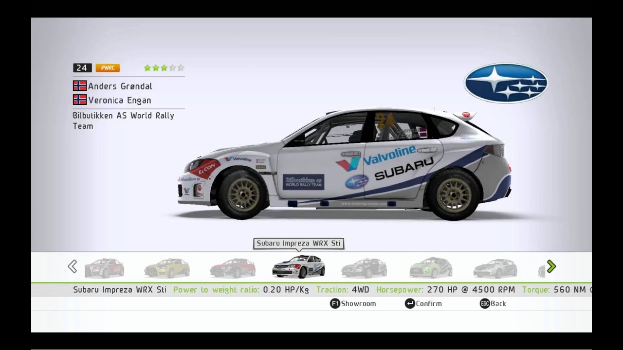 WRC2 2011 - All Cars from the game (HD 720p)