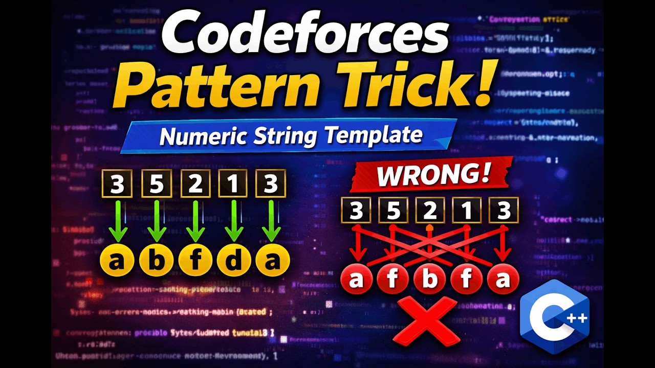 Codeforces Numeric String Template | One-to-One Mapping Trick | Div 3 C Problem Explained (C++)