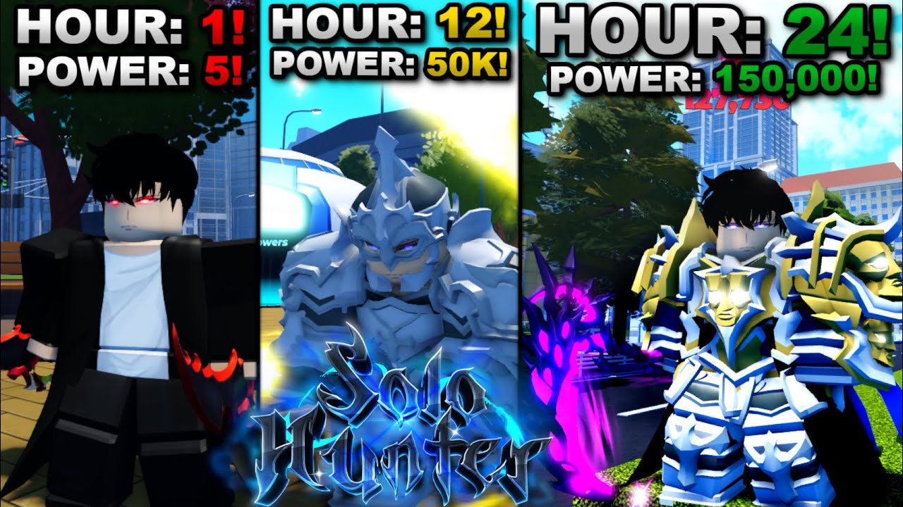 Grinding For 24 Hours To Become The Strongest Hunter In Roblox Solo Hunters... Heres What Happened!