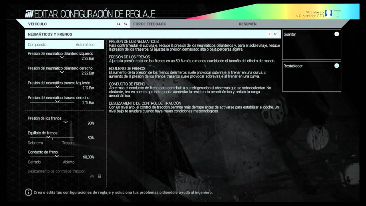 PROJECT CARS MI CONFIGURACION FINAL ( Force feedback y opciones del juego)