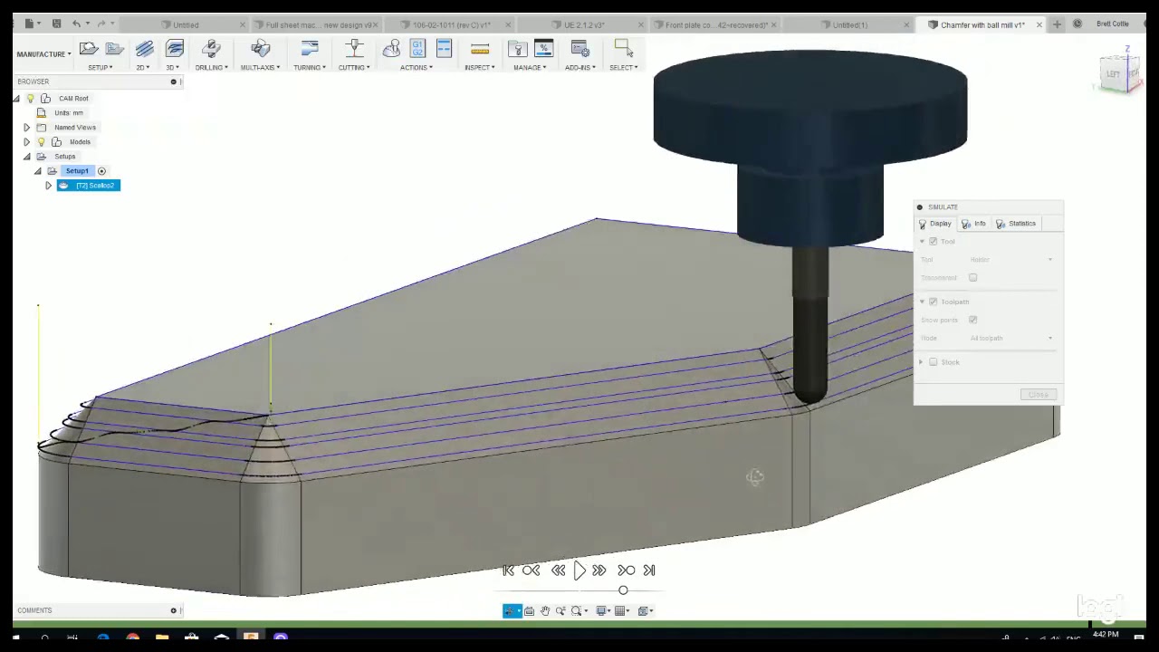 Fusion 360 - Chamfer with a Ball Mill (previously live)