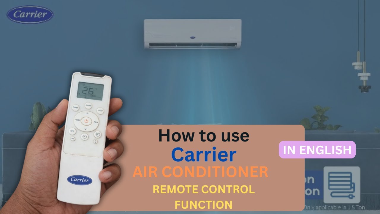 Carrier Inverter AC Remote Buttons Explained | English Demo