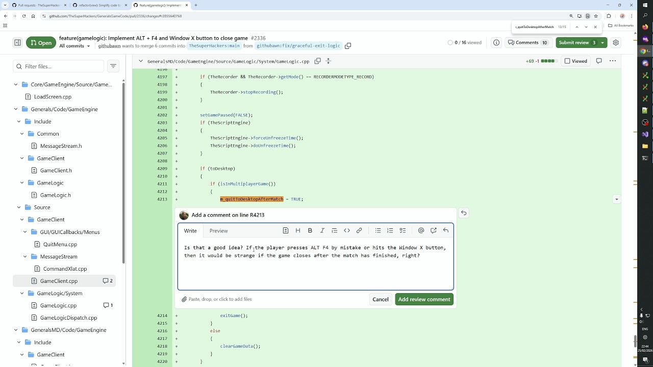 Let's fix Generals Zero Hour 1263 - Code Review for ALT+F4 game quit
