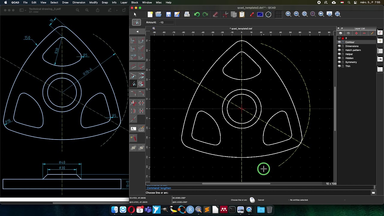 [EN] QCAD technical drawing: cleaning head