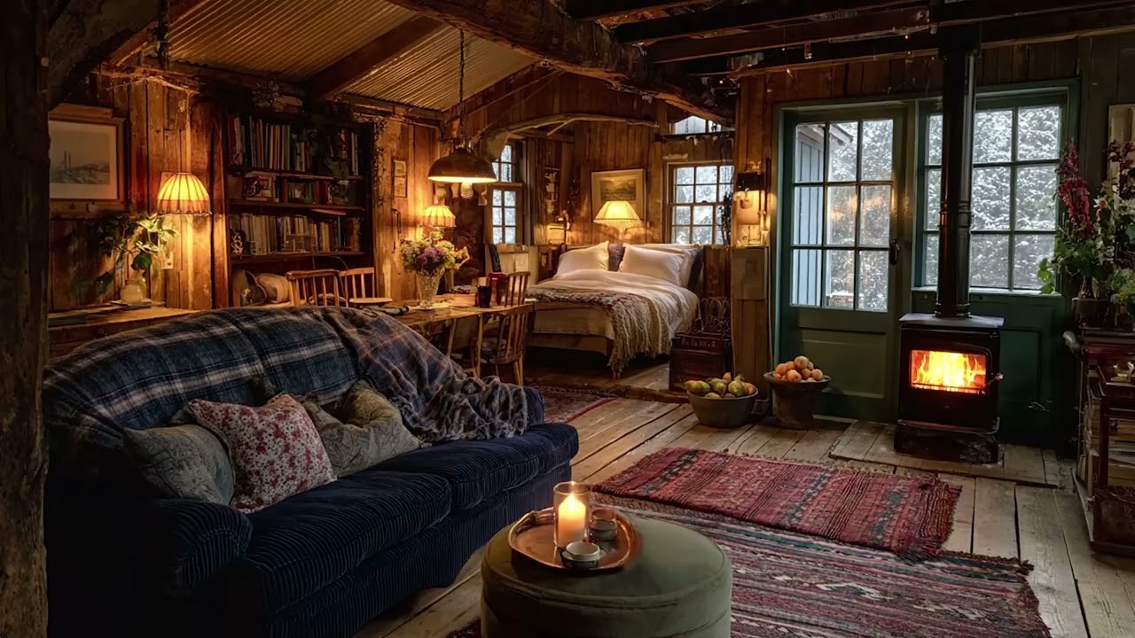 Inside the Quiet, a Small Fire Refuses to Fade | Cozy Fireplace Sounds for Deep Sleep
