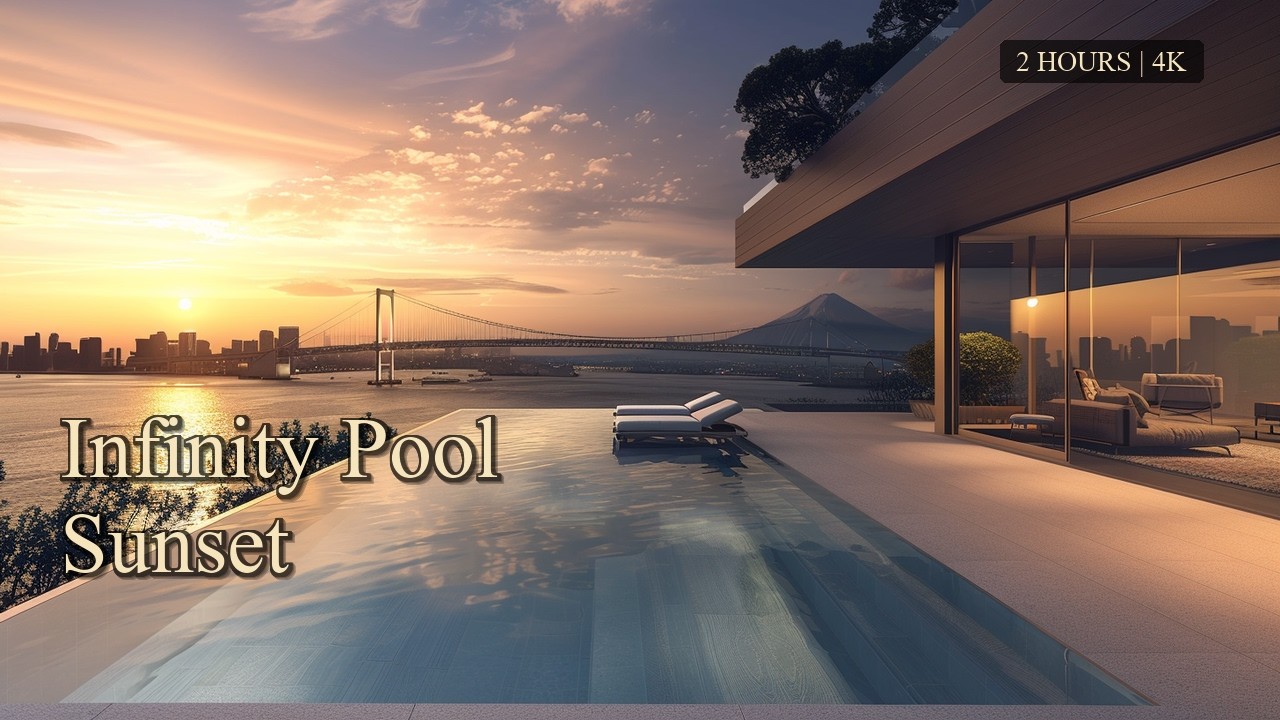 【4K】マインドチューニング - 成功の周波数 528Hz & 極上ボサノバ｜Infinity Pool Sunset (528Hz/432Hz) [2Hours]