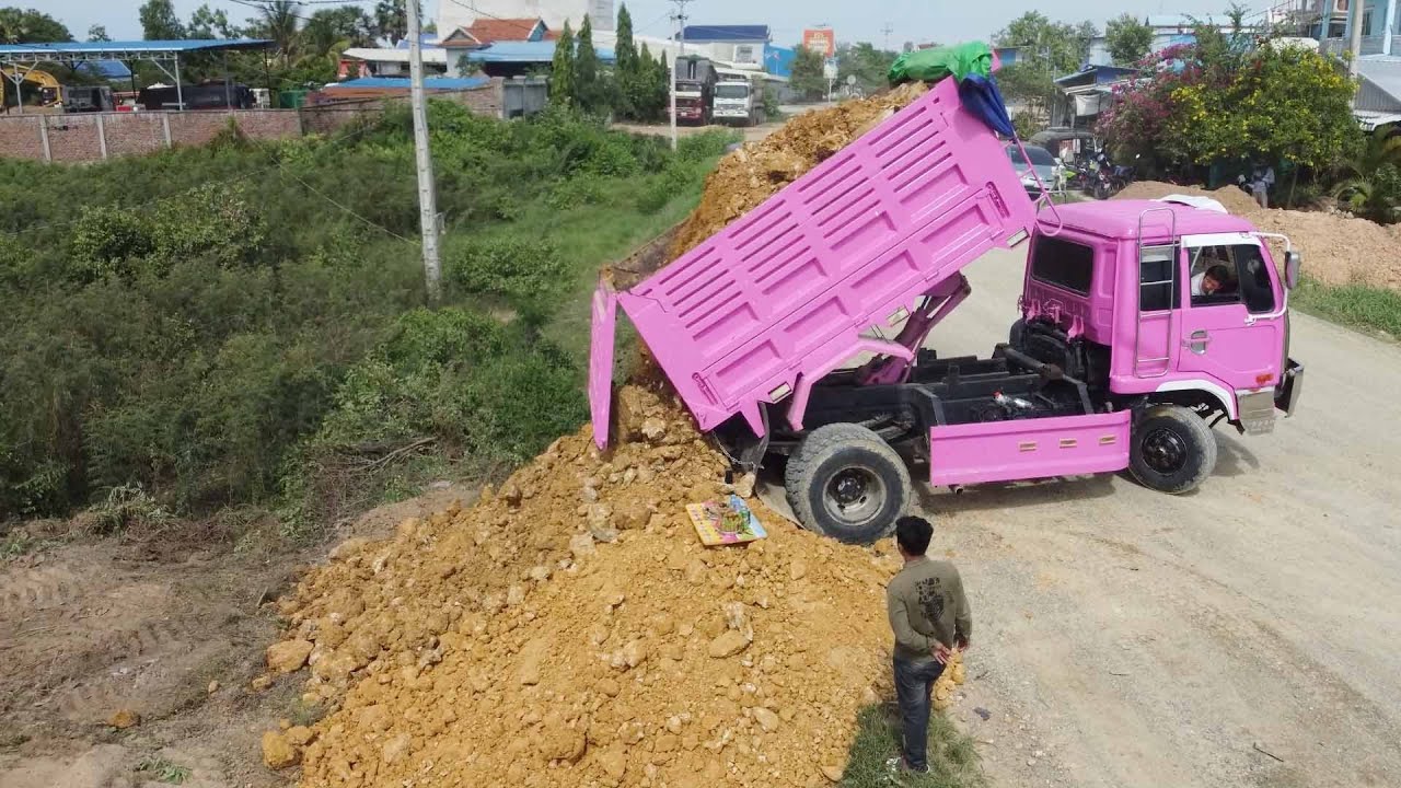 Full Video 2 Projects!! Successful! Landfill up Process Fill the soil Use Dozer D31p With Dump Truck