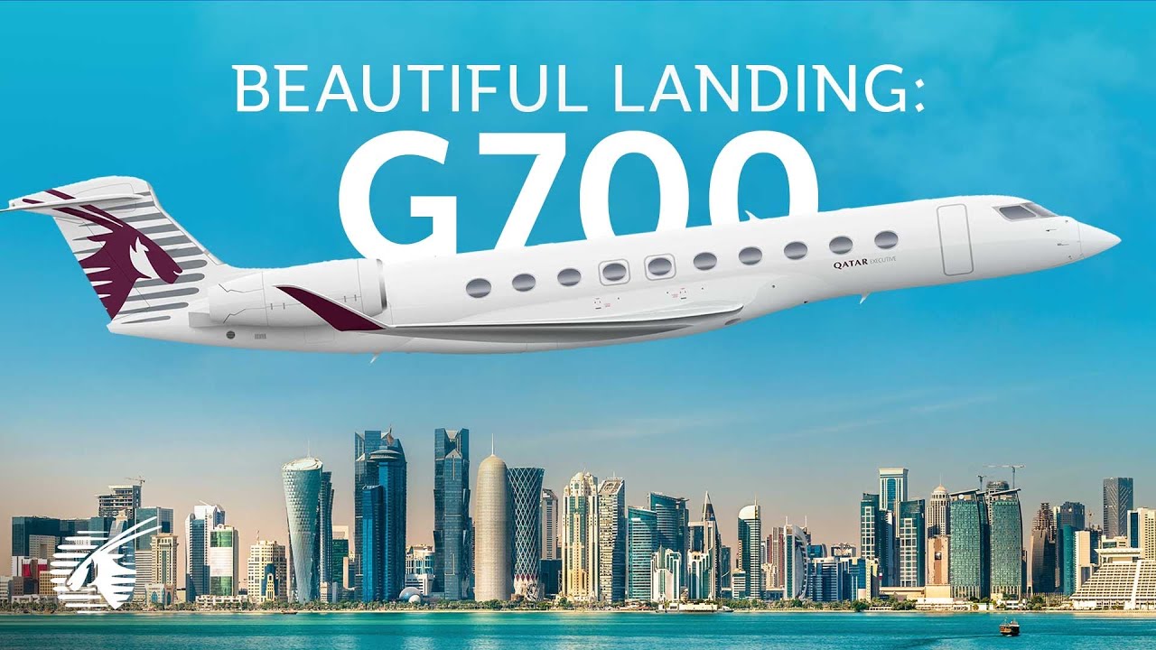 Beautiful landing of the world's first Gulfstream G700 private jet (4K)