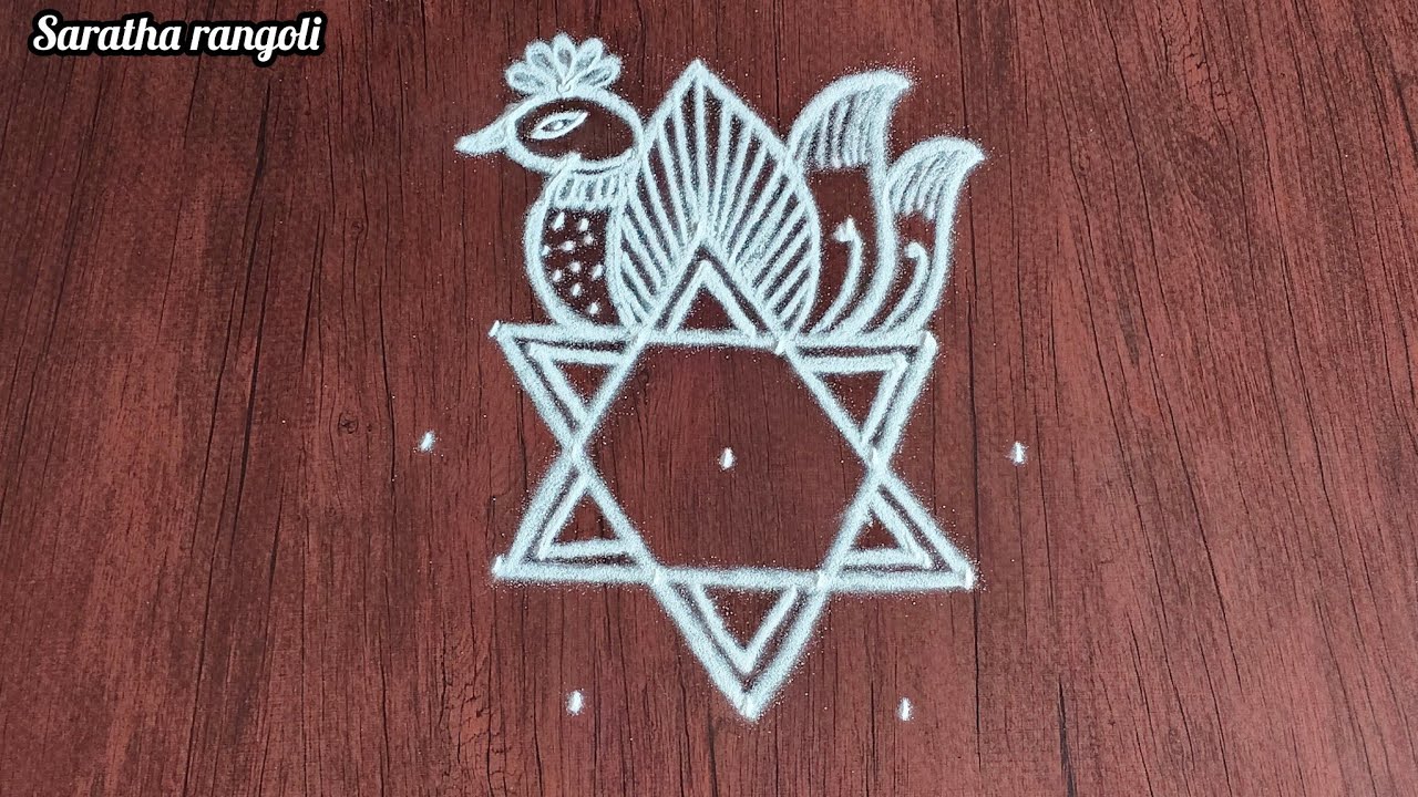 Thaipusam special star kolam🌷simple mayil kolam🌷easy muggulu🌷daily rangoli design🌷saratha rangoli 