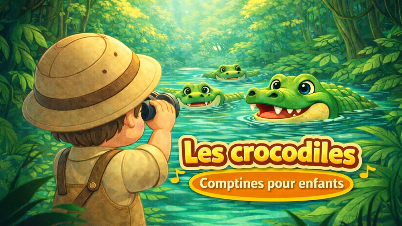Comptine populaireㅣLa bande des crocodiles 🐊🐊ㅣJoy & ToryㅣChanson des animauxㅣLecture en boucle