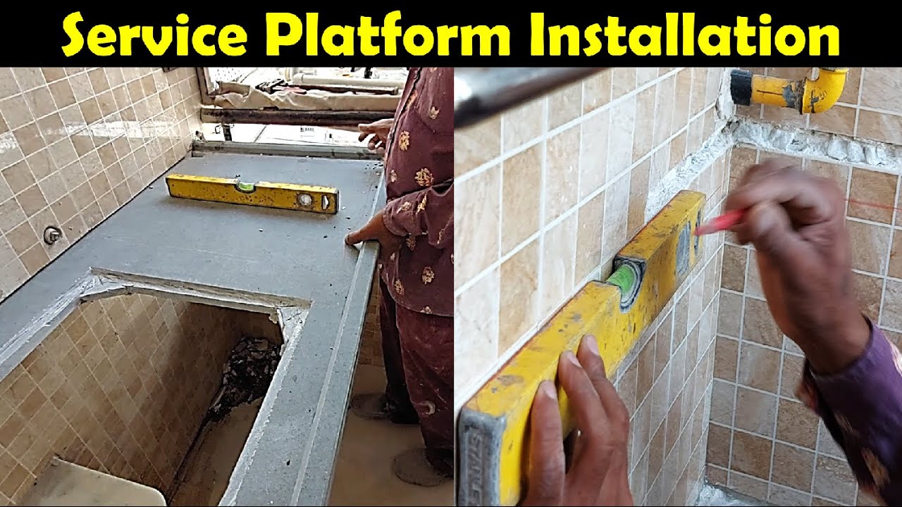 Service Platform with Sink in Wash Area Installation for Washing Kitchen Utensils | Steel Sink