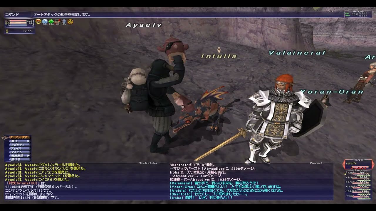 FF11 ウォンテッドNM Intuila（ビビキー湾）モンク ソロ