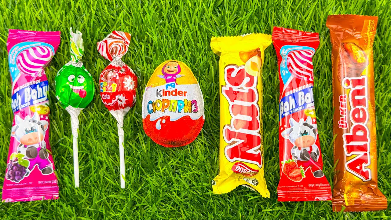 ASMR Most Popular Candys / some lots of colorful rainbow lollipop candy / unpacking chocolate eat