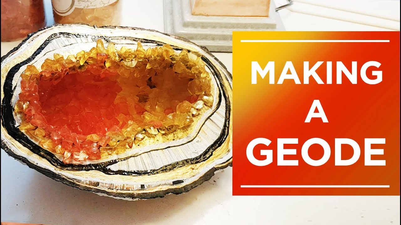 Making a Cement Geode DIY and adding Gold