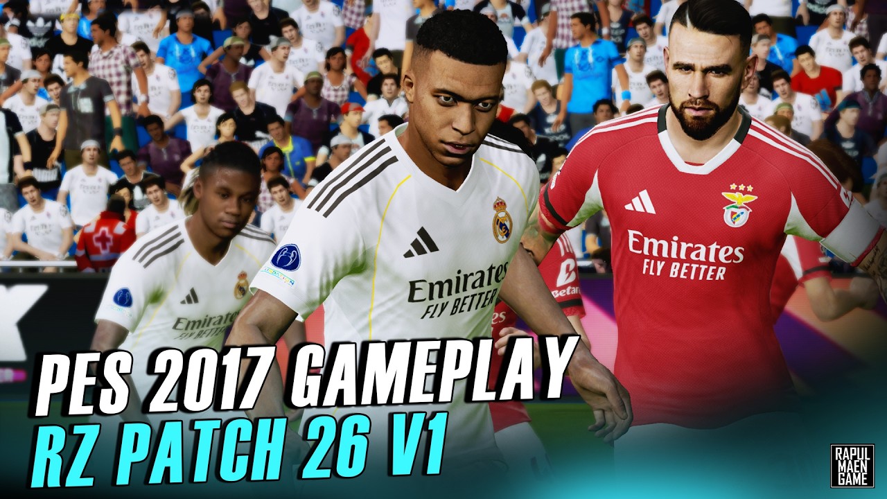 PES 2017 RZ PATCH 26 V1 GAMEPLAY  - REAL MADRID VS BENFICA FC - PES 2017 PC GAME