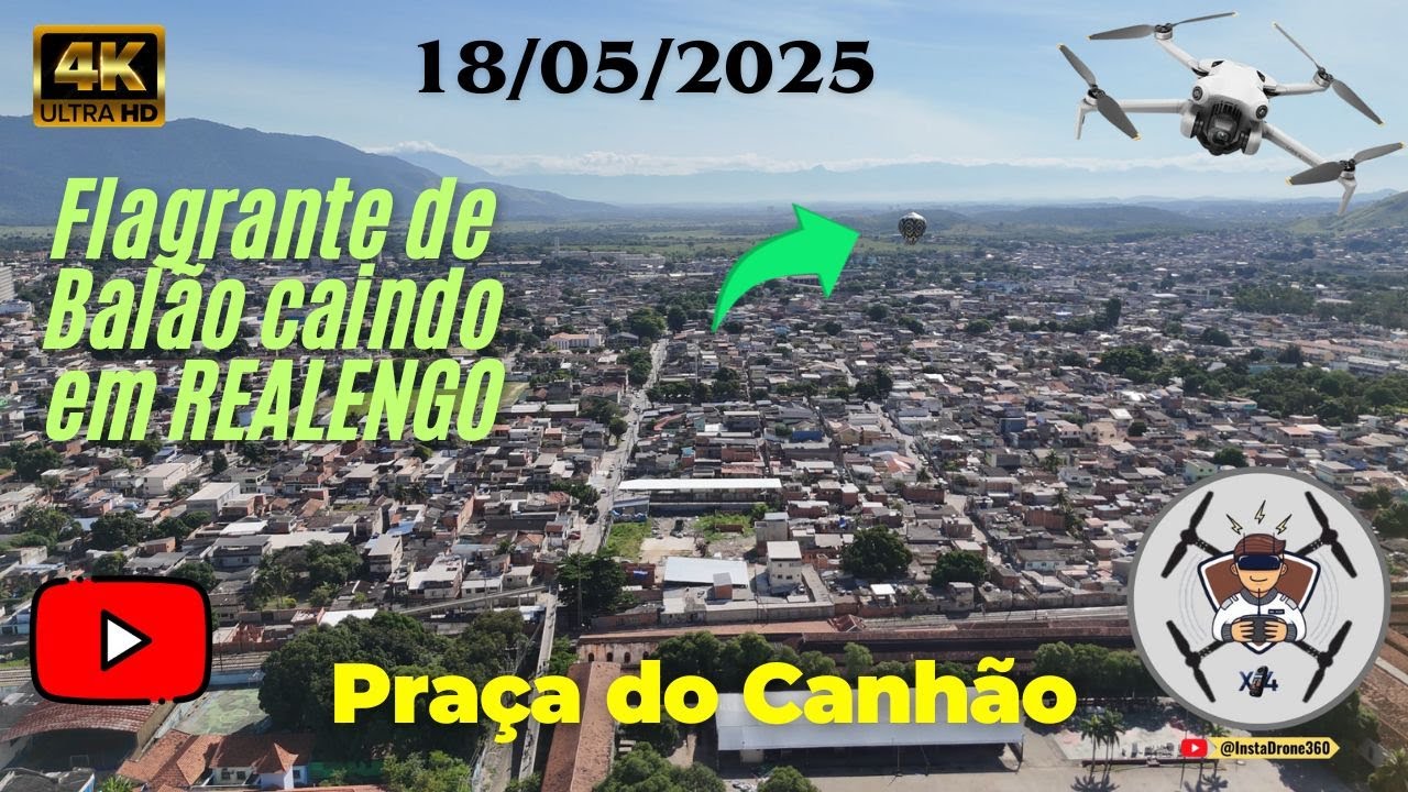 Flagrante de Balão caindo na Praça do Canhão nessa manhã de Domingo (18/05/25)