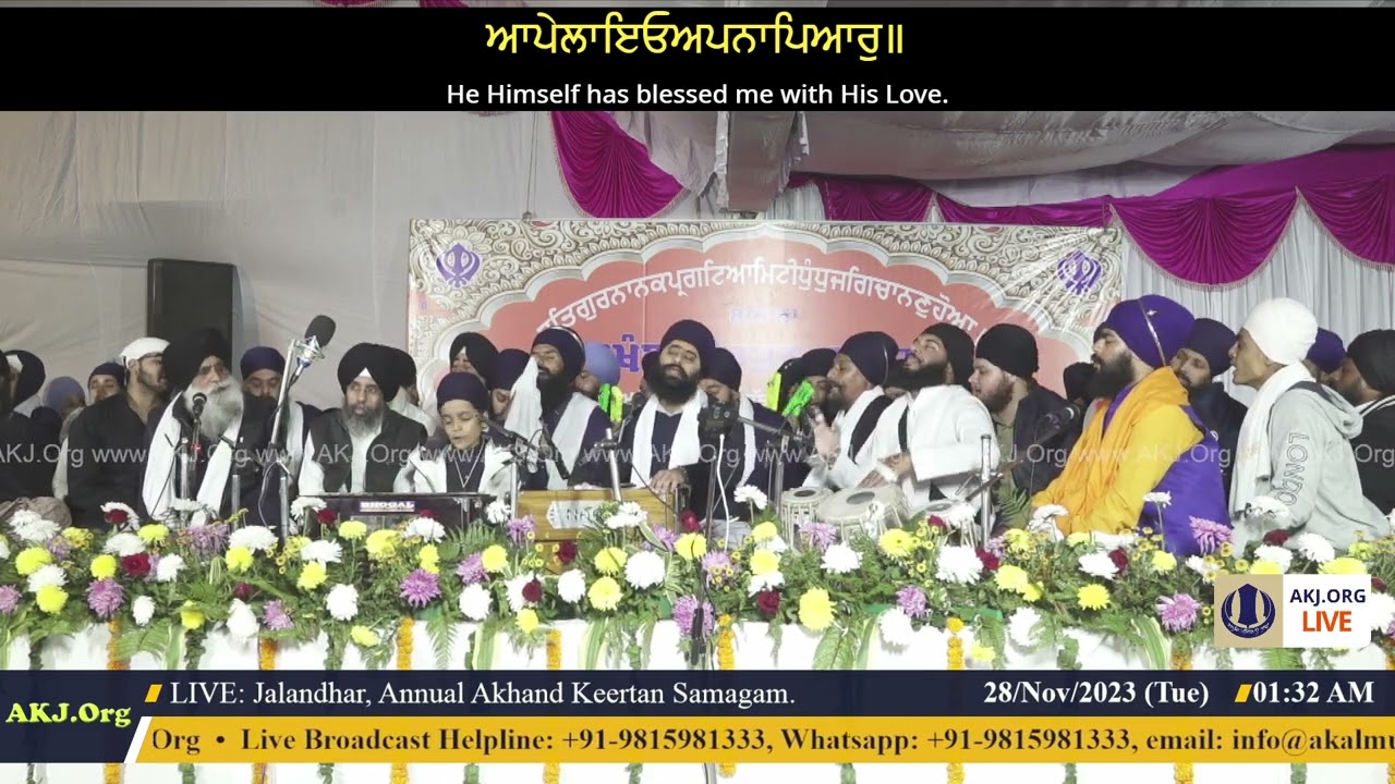 031 Jalandhar 27Nov2023 MonEve Rainsabai Keertan Bhai Paramjit Singh Jee Phagwara