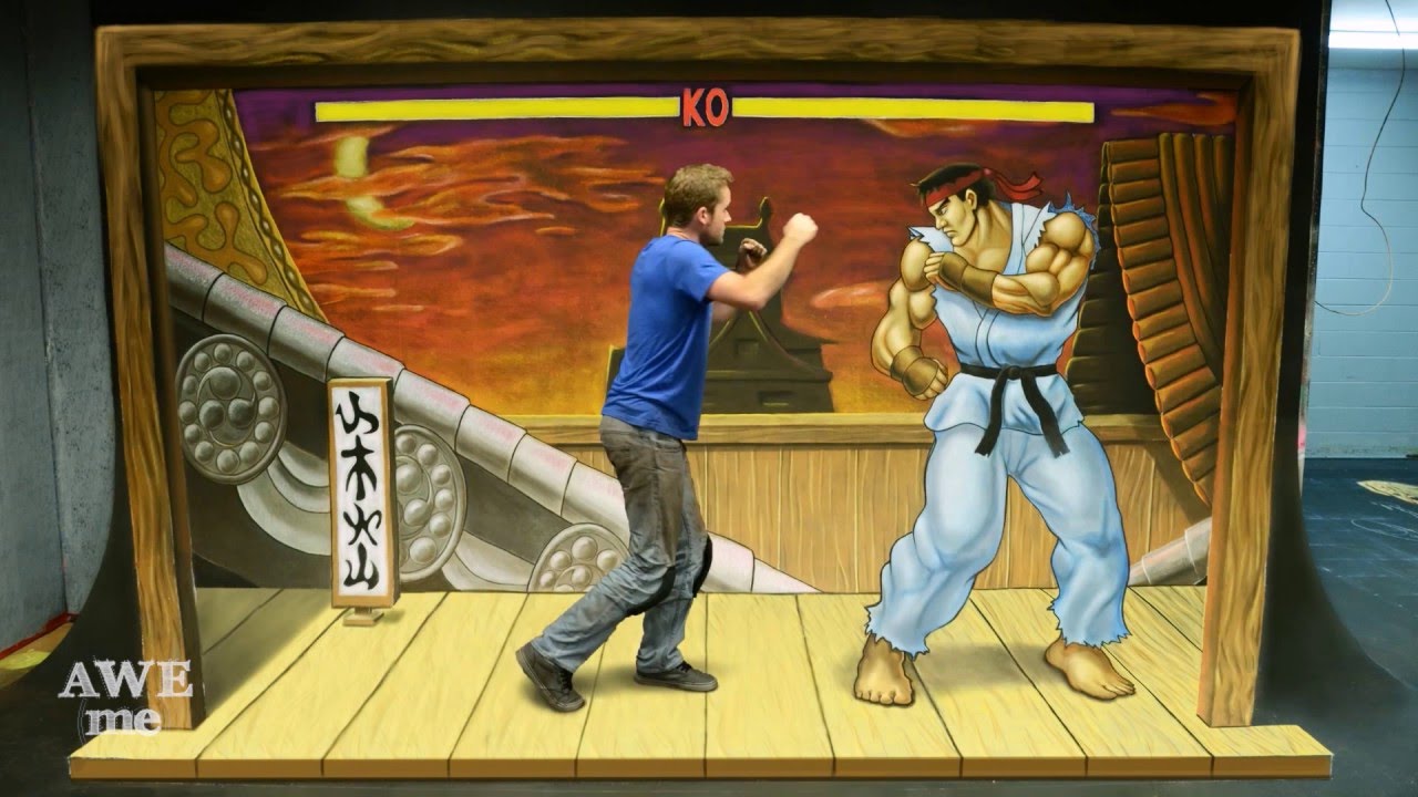 AWESOME Street Fighter Chalk Art! - AWE Me Artist Series