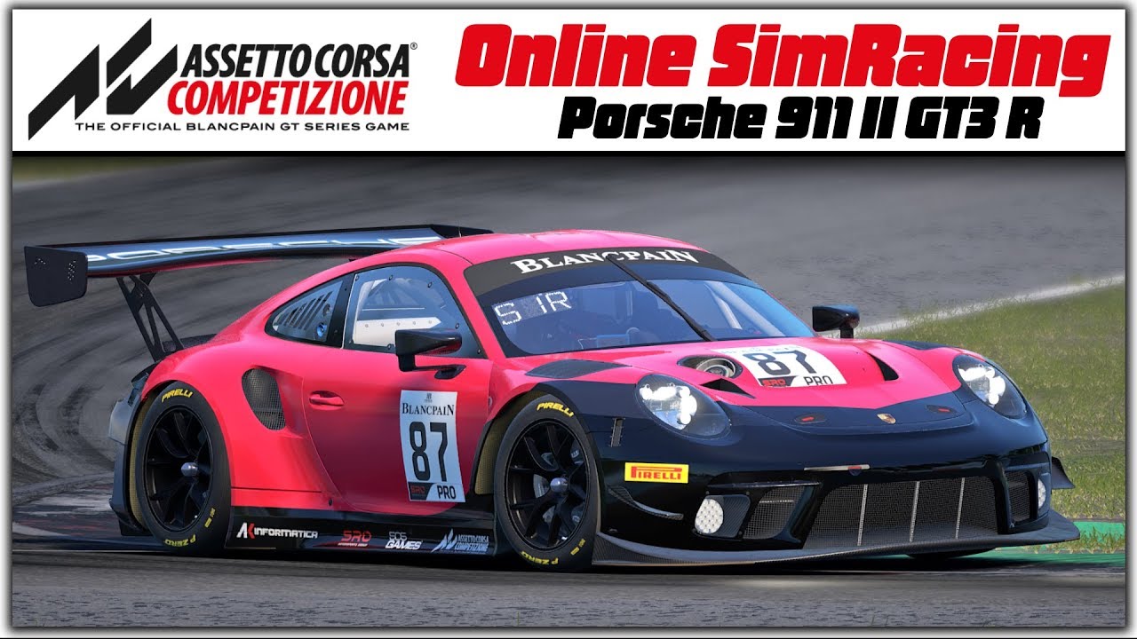 Гоняем на Porsche 911 GT3 R в Assetto Corsa Competizione.