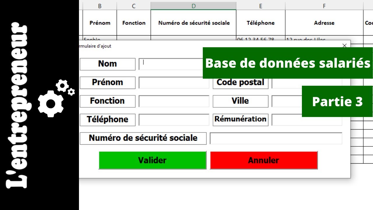 #3 Base de données salariés : Code VBA