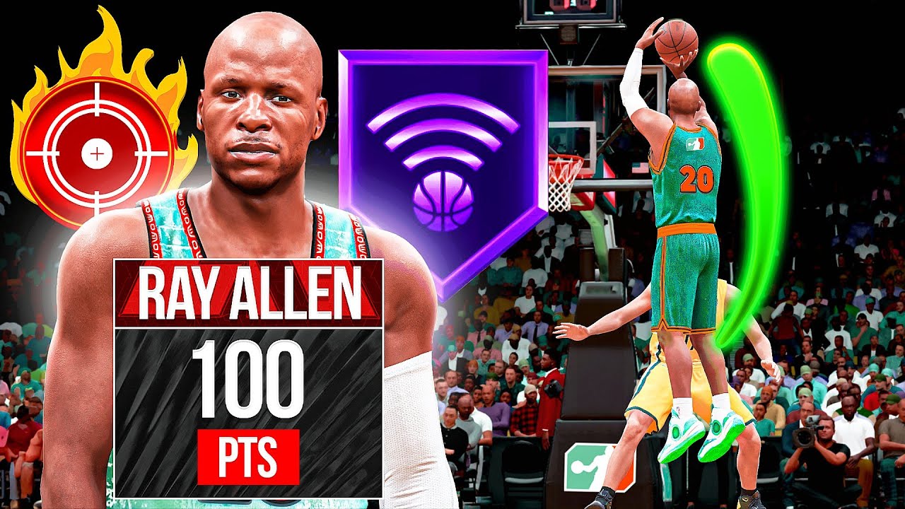 RAY ALLEN + 100 3PT RATING in RANDOM REC is GAME-BREAKING (NBA 2K24)