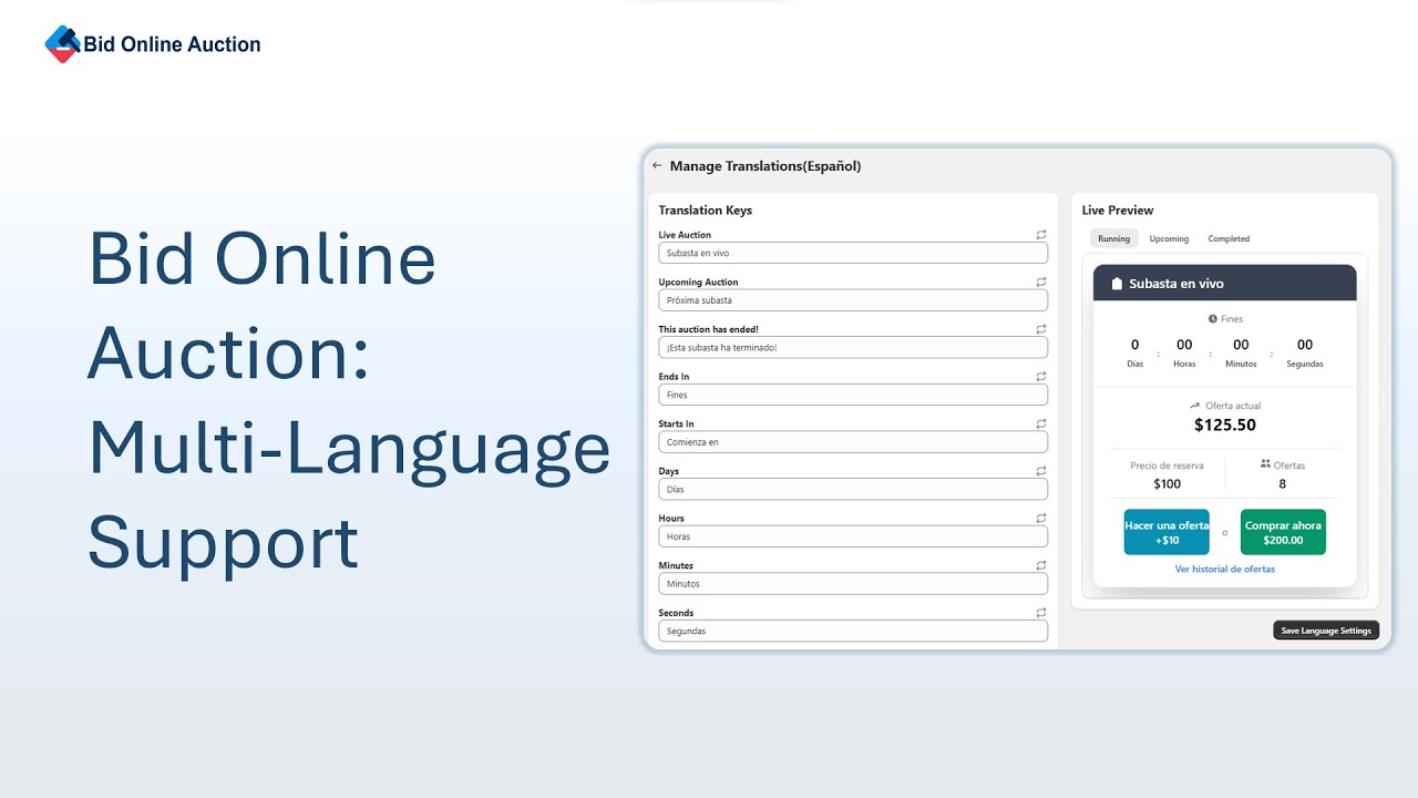 Multi-Language Support &ndash; Bid Online Auction on Shopify