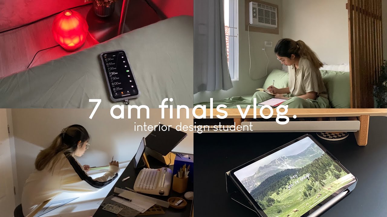 7 am finals vlog 📓 (interior design plates, stationerypal haul, end of the semester vlog)
