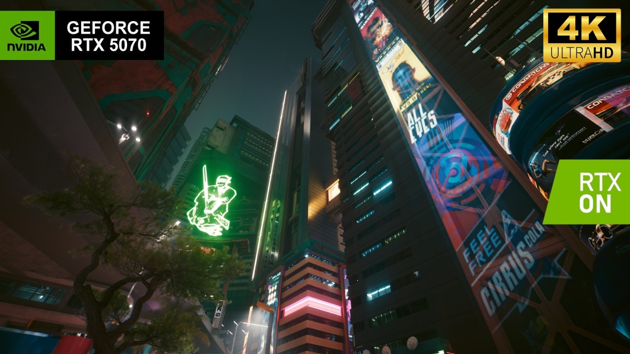 Cyberpunk 2077 — Night City Walk | 4K Path Tracing (No HUD) (RTX 5070)