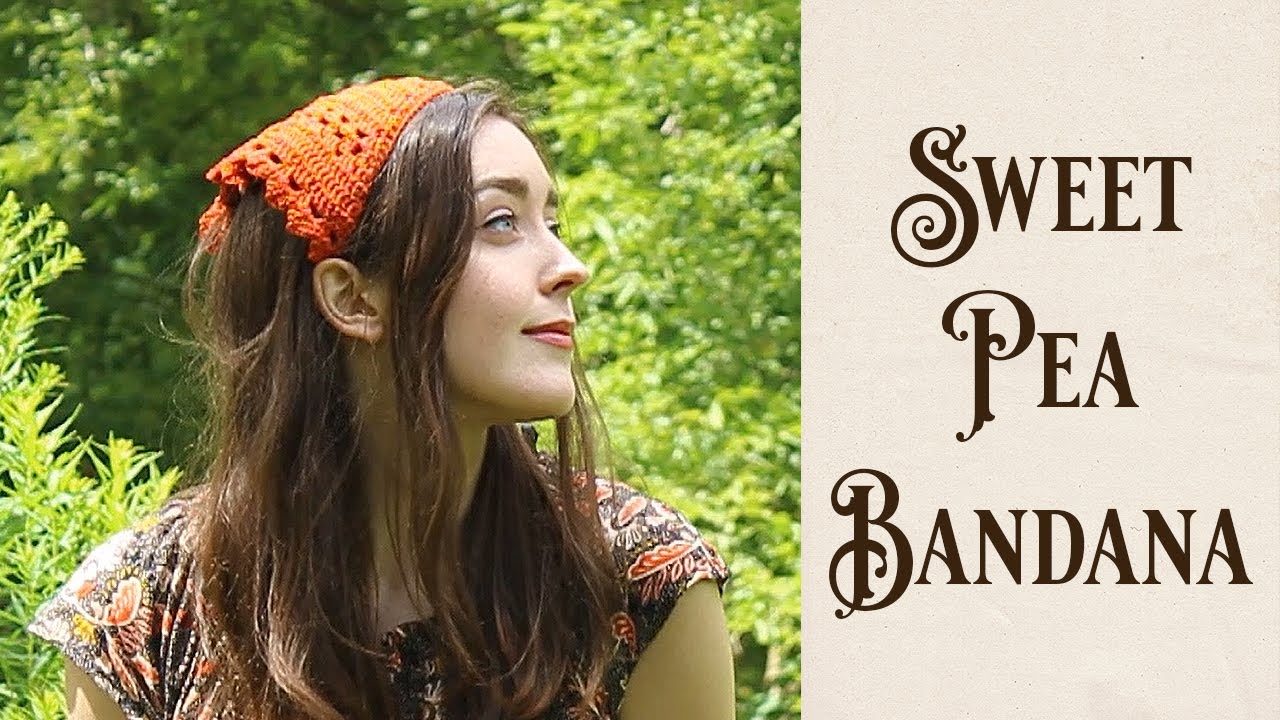 Sweet Pea Bandana Crochet Tutorial - PDF Pattern - Beginner Friendly