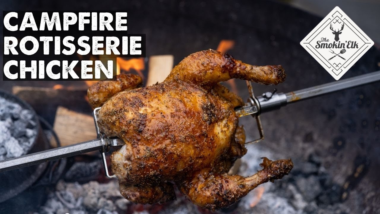 Campfire Rotisserie Chicken - Fire Cooked Chicken Using The Thuros Xtreme!