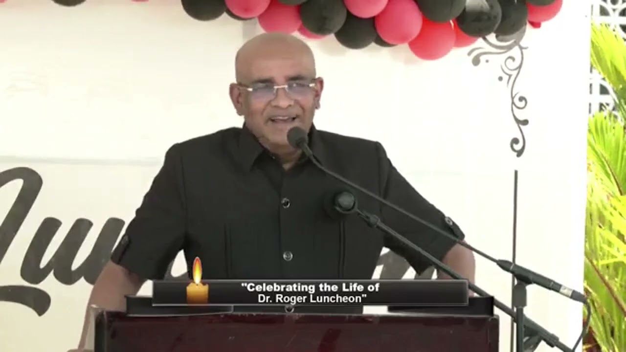 PPP General Secretary pays tribute at the funeral service for the late Dr. Roger Luncheon.