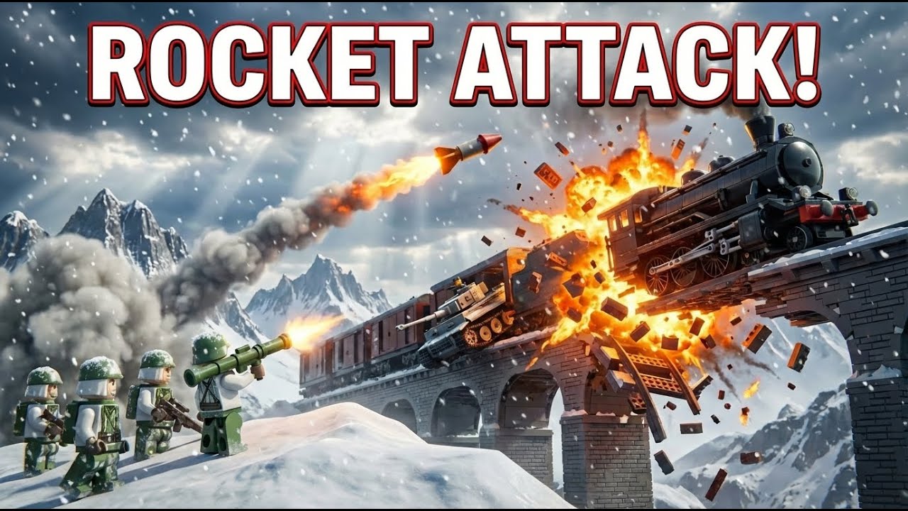 LEGO WW2: Armored Train Ambush! (Epic Crash & Battle) 🚂💥